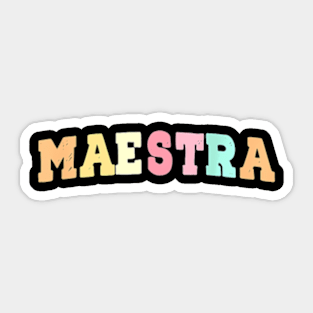Maestra Spanish Teacher Idea Bilingual Women Sticker